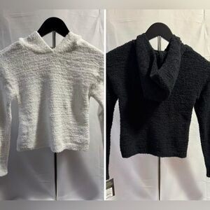 NWT 2 art class Kids' Textured Hoodie Set - Black and White Size Girls 7/8